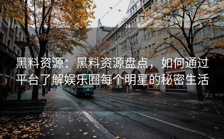 黑料资源：黑料资源盘点，如何通过平台了解娱乐圈每个明星的秘密生活
