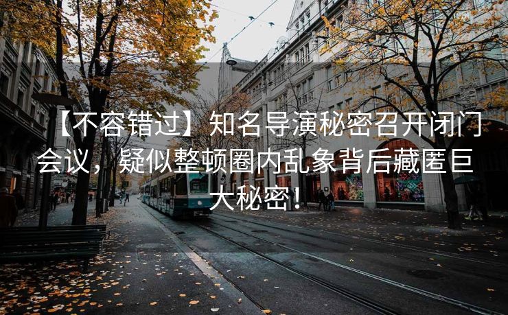 【不容错过】知名导演秘密召开闭门会议，疑似整顿圈内乱象背后藏匿巨大秘密！