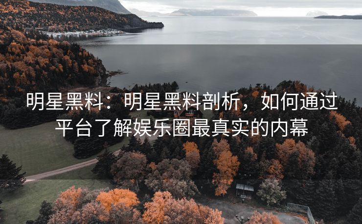 明星黑料：明星黑料剖析，如何通过平台了解娱乐圈最真实的内幕