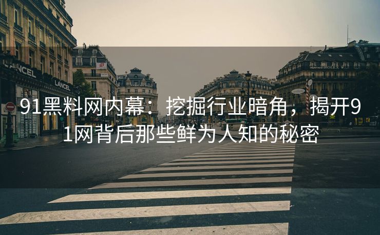 91黑料网内幕：挖掘行业暗角，揭开91网背后那些鲜为人知的秘密